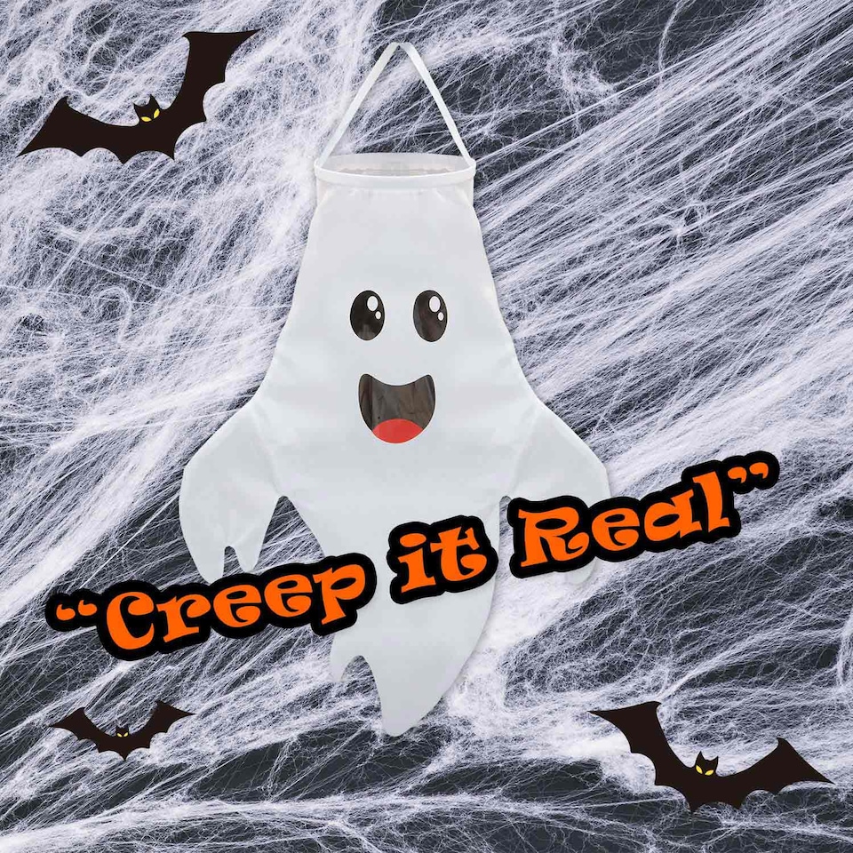 image 1 of vfm-estore Hanging Ghost Decoration for Halloween Parties, 12 x 10.4 cm, White