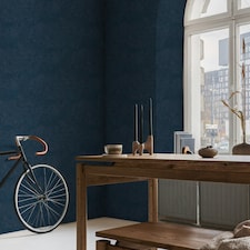 Superfresco Easy Organic Plain Navy Wallpaper | Blue | Blue | 10m Length x 52cm Width
