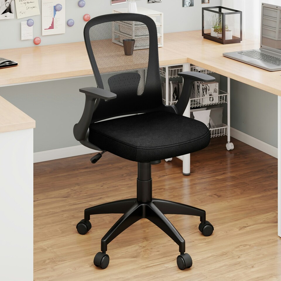 image 1 of COSTWAY Ergonomic Mesh Office Chair Height Adjustable Black Black