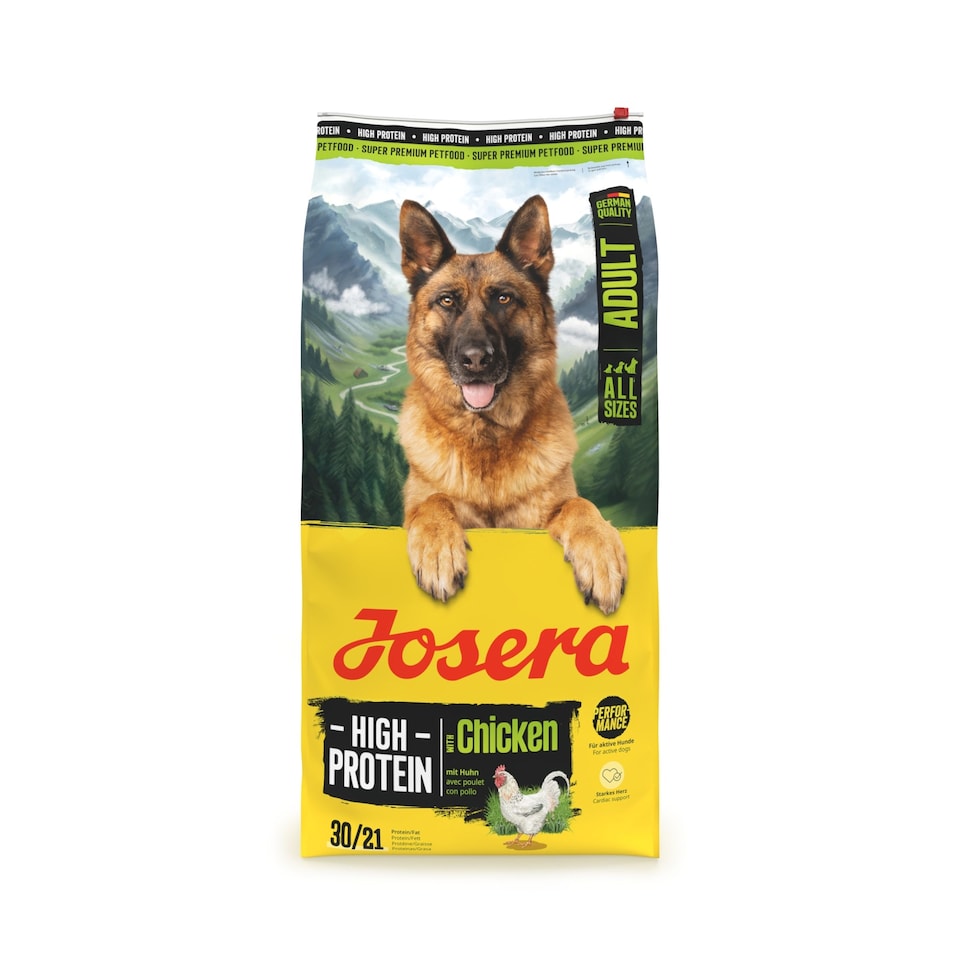 image 1 of Josera High Protein Adult Chicken complete dog food | Lots of meat | For active working and sporting dogs | Gluten-free | Salmon Oil Omega 3 | 12.5kg