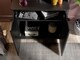 image 3 of Black Sideboard Cabinet Small Buffet Compact Slimline Storage Unit Ribbed Soft Close Doors Nuvo