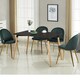 image 6 of Set of 2 Lucia Ergonomic Velvet Dining Chairs with Wooden Legs, Modern Upholstered Accent Chair | Green