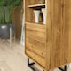 image 5 of Tall Display Cabinet 175cm – Oak Matt with Black Metal Frame & Hidden Storage N/A | Oak