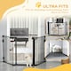image 8 of PawHut Pet Safety Gate 3 Panels Playpen Metal Fence W/ Walk Through Door Black
