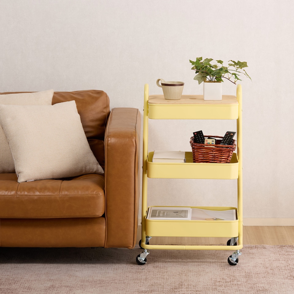image 1 of Vonhaus Storage Trolley 3 Tier Bathroom & Kitchen Storage