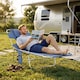 image 8 of Outsunny Sun Lounger with Reading Hole, Folding Garden Lounger, Grey