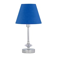 Chrome Jewelled Table Lamp with Royal Blue Shade Chrome | Blue