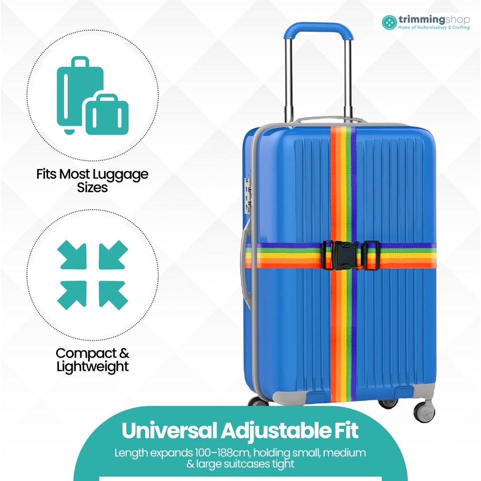 image 1 of Strong Adjustable Luggage Strap with Buckle - Pack of 4