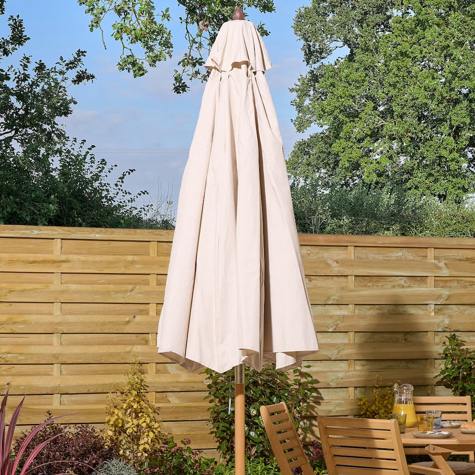 image 1 of Rowlinson Ashdown Wooden Parasol - 2.2M N/A | Natural