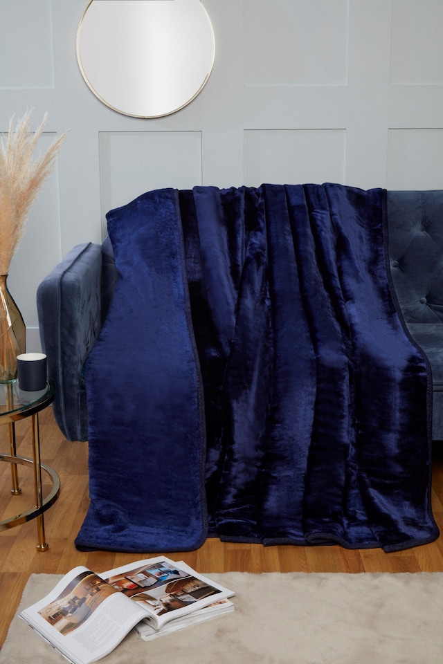 image 1 of Dyed Mink Faux Fur Polyester Super Soft Cosy Plain Throw