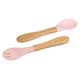 image 1 of Tiny Dining Bamboo Baby Weaning Fork & Spoon Set - Pastel Pink