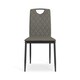 image 3 of Set Of 2 Monza Faux Leather Dining Chair Modern Padded Seat Metal Legs Kitchen Grey | Grey