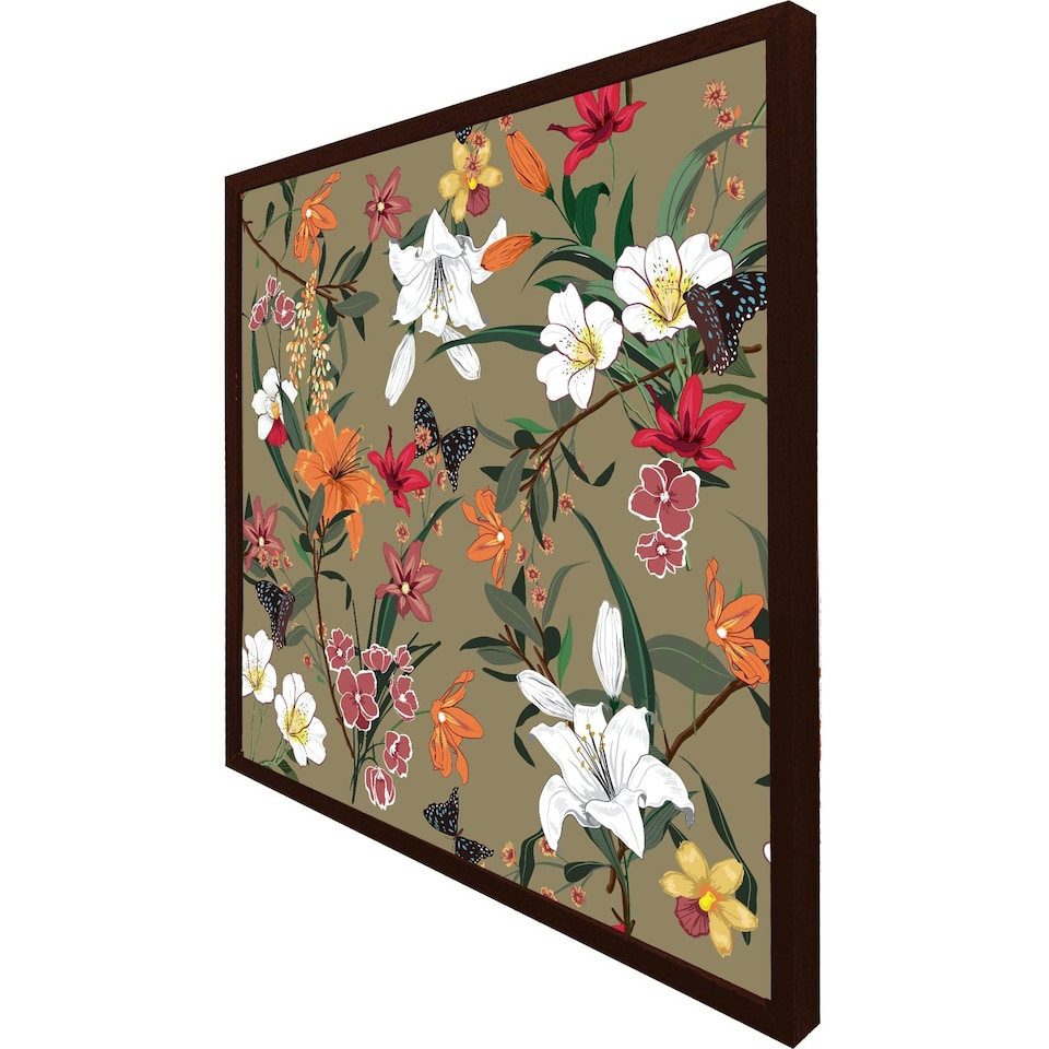 image 1 of Selection of flowers (Picture Frame) Brown | M