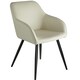 image 2 of Chair Marilyn Set of 8 - with armrests, upholstered, fabric cover, black steel legs Cream | Cream/Black