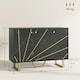 image 7 of HOMCOM Sideboard Storage Cupboard with Metal Legs for Living Room, Black Black | Gold