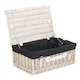 image 5 of 45cm Wicker Picnic Basket with Lining Grey | Grey | One Size