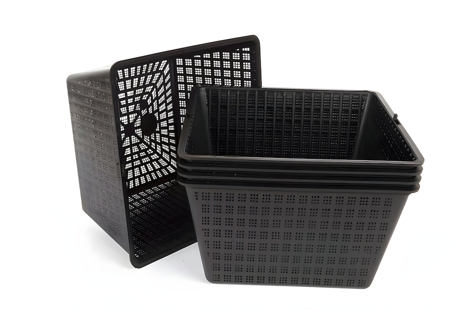 image 1 of Aquatic Pond Planting Basket - Square - 24cm / 5 Ltr - Mesh Plant Pot for Water Garden Ponds, Protects Roots from Fish