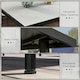 image 4 of Outsunny Outdoor Dining Table for 4 with Marble Tempered Glass Top