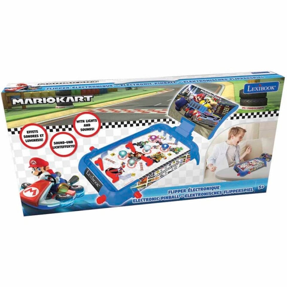 image 1 of Lexibook JG610NI Mario Kart Electronic Pinball with Lights & Sounds