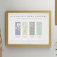 image 1 of Personalised Birth Flower Family of 4 Oak Framed Print Brown | One Size