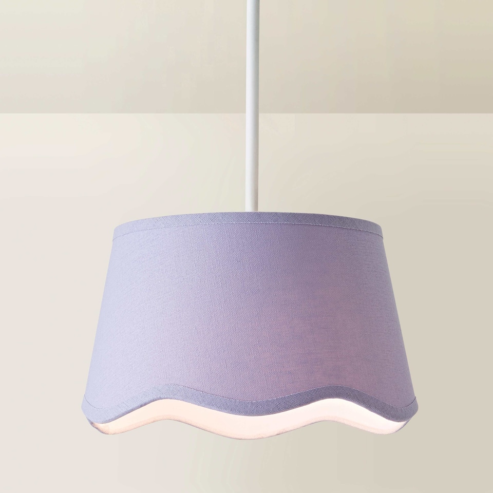 image 1 of ValueLights Mabel Small Lilac Scallop Edge Linen Shade