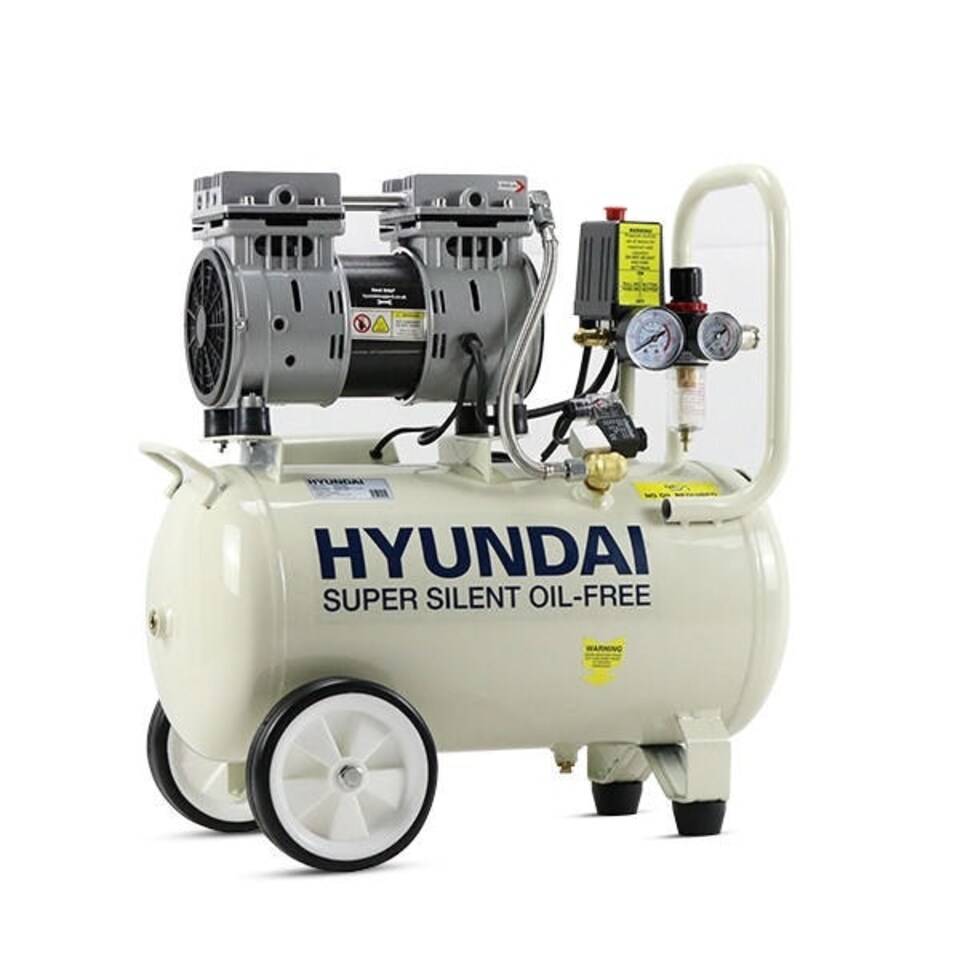 image 1 of Hyundai 24 Litre Air Compressor, 5.2CFM/100psi, Silenced, Oil Free, Direct Drive 1hp