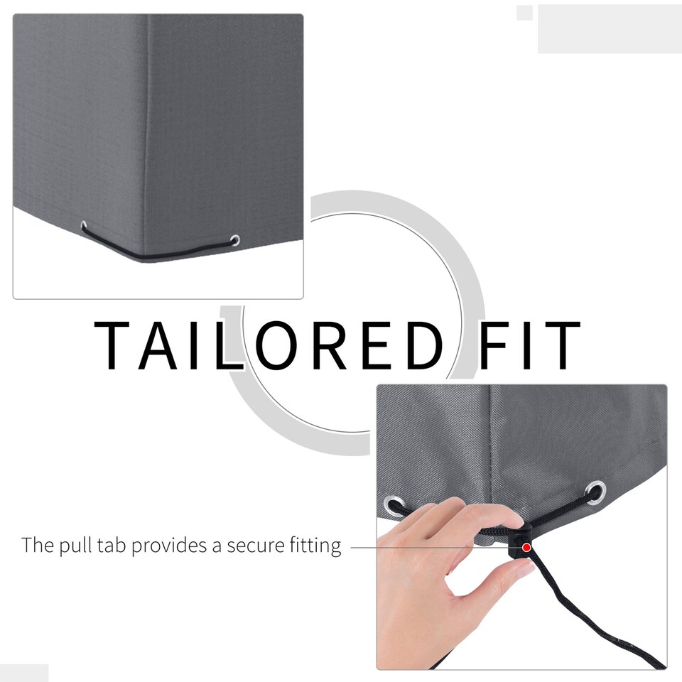 image 1 of Outsunny 205x192cm Outdoor Garden Furniture Protective Cover Water UV Resistant | Grey | Grey | 225cm x 210cm x 70cm