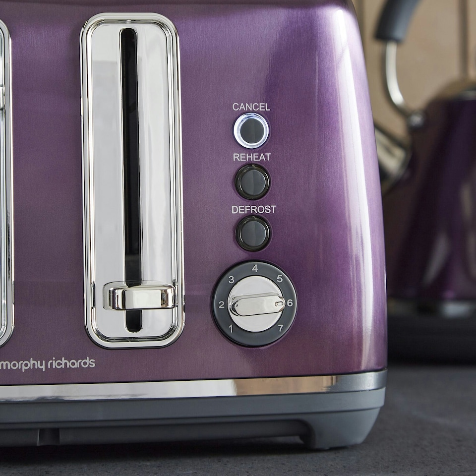 image 1 of Morphy Richards Accents 4-Slice Toaster Metallic Purple | Purple