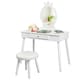 image 7 of COSTWAY Pretend Makeup Dressing Table Kids Vanity White