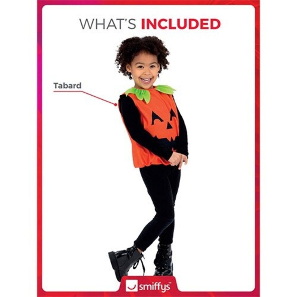 image 1 of Orange Pumpkin Fancy Dress Costume Unisex Toddler Age 3-4 | Multi | One Size