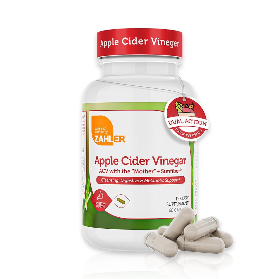 image 1 of Apple Cider Vinegar + Fiber,  Cleansing, Digestive Support, 60c