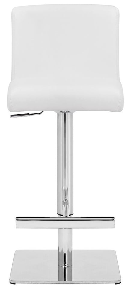 image 1 of Snella Deluxe Breakfast Bar Stool, Chrome Footrest, Height Adjustable Swivel Gas Lift, Home Bar & Kitchen Barstool, White