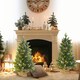 image 7 of HOMCOM 2 Pieces 3' Prelit Artificial Tabletop Christmas Trees, LED Display
