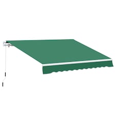 Outsunny Garden Sun Shade Canopy Retractable Awning, 4 x 3 m, Green | Green | 1