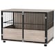 image 1 of PawHut 100cm Dog Crate Furniture Dog Cage End Table Indoor w/ Doors, Cushion
