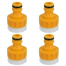 Outdoor Garden Tap Hose Threaded Tap Connector 3/4in with 1/2in Reducer 4pc