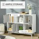 image 4 of HOMCOM Bookcase, Display Cabinet with 6 Storage Cubes for Study Grey