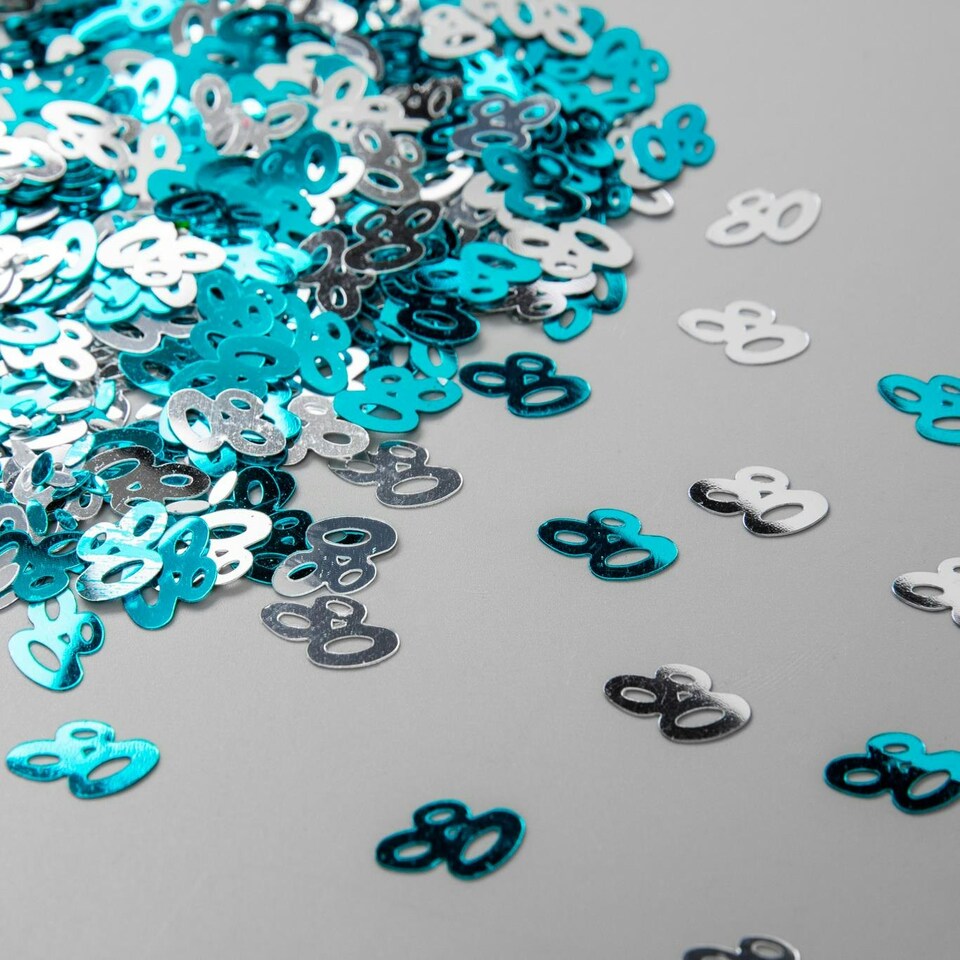 image 1 of 14g 80th Blue Happy Birthday Confetti