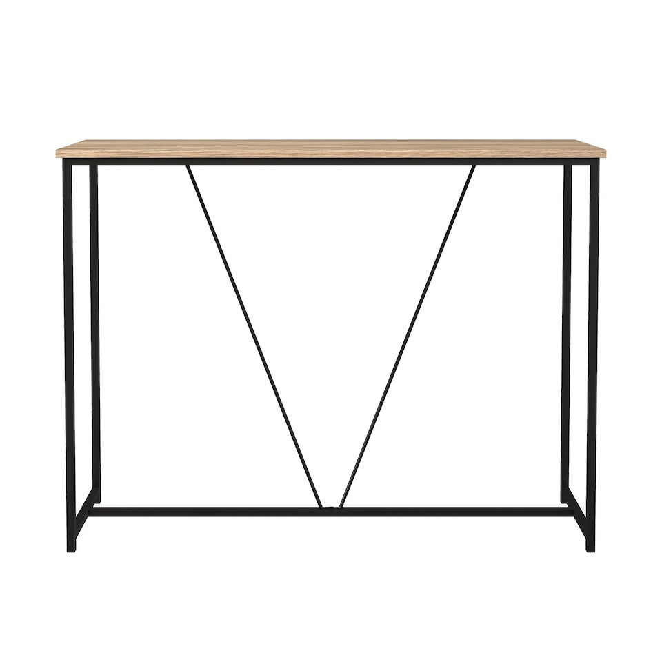 image 1 of Wooden Console Table Living Room Slim Display Shelf Hallway Entryway Furniture | Black | Oak