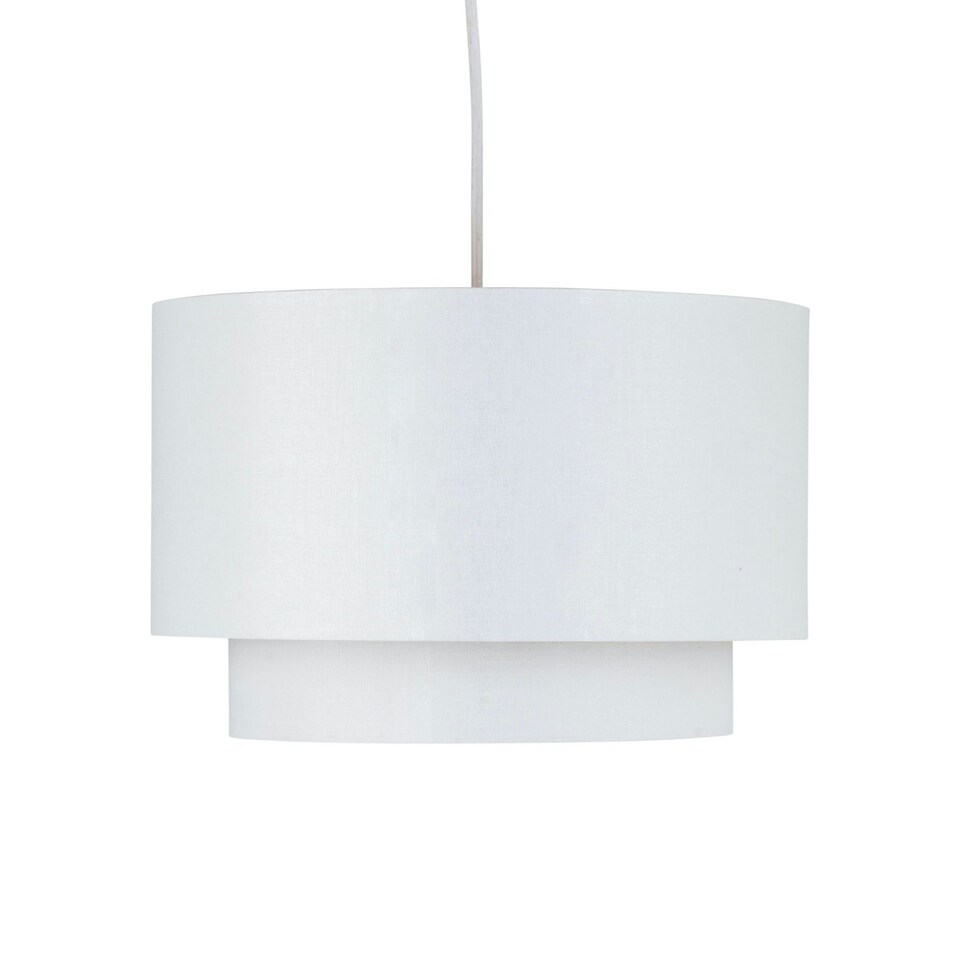 image 1 of Set of 2 Kozy - White and Gold 30cm Pendant Shades White | Gold