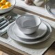 image 2 of Side Plate Set: 4 x 22cm x 20cm Organic Bead Plates, Ceramic White