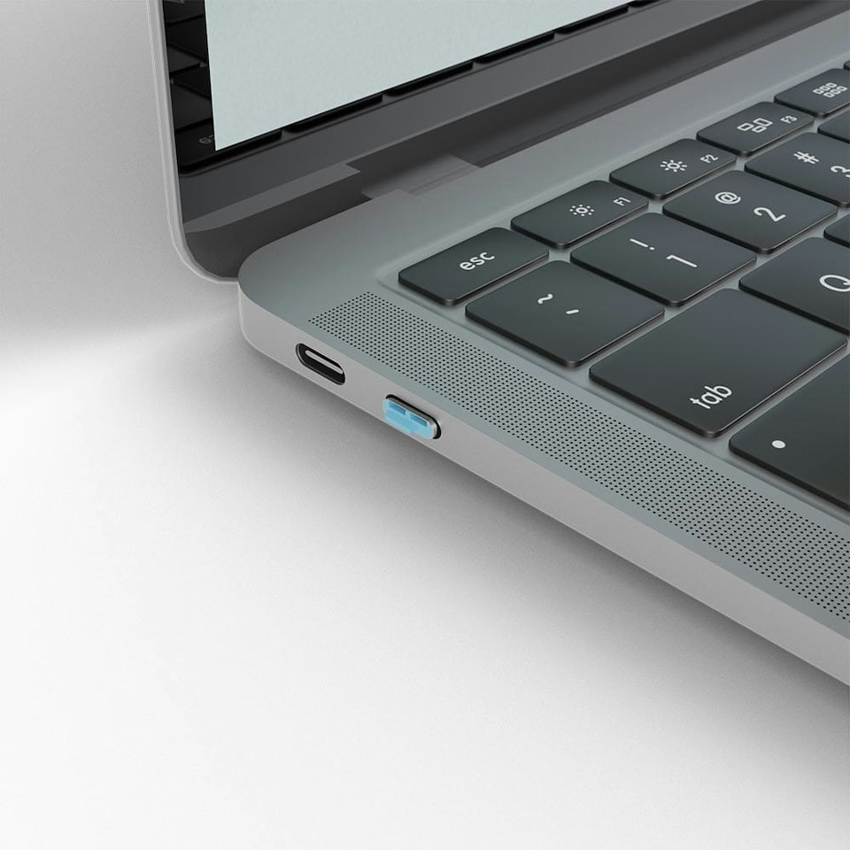 image 1 of USB-C Port Blocker Kit, Blue (1x Key, 4x Locks)