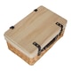 image 3 of 46cm Buff White Lined Willow Empty Picnic Basket with Pinewood Lid | Brown | White | L | 1