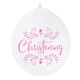 image 2 of Pack of 10 Pink & White Christening 9" Latex Balloons