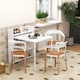 image 2 of HOMCOM Folding Dining Table, Kitchen Table with Shelves