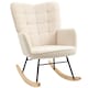 image 1 of HOMCOM Wingback Rocking Chair for Nursing with Steel Frame Beige
