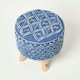 image 5 of Homescapes Willow Macrame Blue Footstool