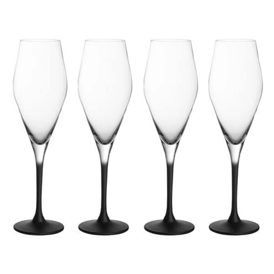 image 1 of Villeroy & Boch Manufacture Rock Noire Set of 4 Champagne Flutes