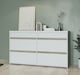 image 1 of FURNICOMP Avery 6 Drawer (3+3) Matt White and Oak Wide Chest of Drawers