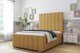 image 2 of Sloomy Radcliffe Mustard Plush Bed Frame With 50" Upholstered Headboard 2'6 Small Single